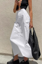 French Style High Waist Straight Midi Skirt