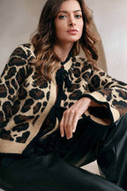 Slouchy Leopard Knitwear Cardigan
