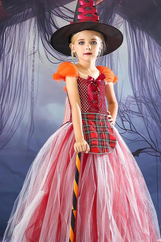 Colorful Witch Tutu Kid Halloween Costume