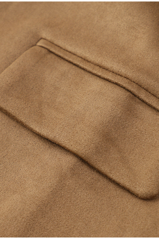 Belted Suede Longline Coat