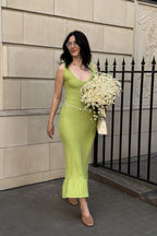 French Style Slimming V-neck Boho Dress