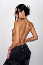 Metallic Leopard Cami Crop Top