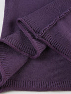 Ribbed Deep V Neck Knit Blouse