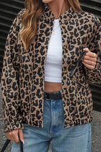 Stylish Brown Leopard Print Coat