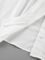 Puff Sleeve Stand Collar White Blouse