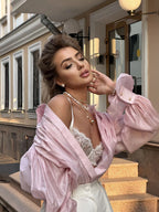 Satin Balloon Sleeve Blouse