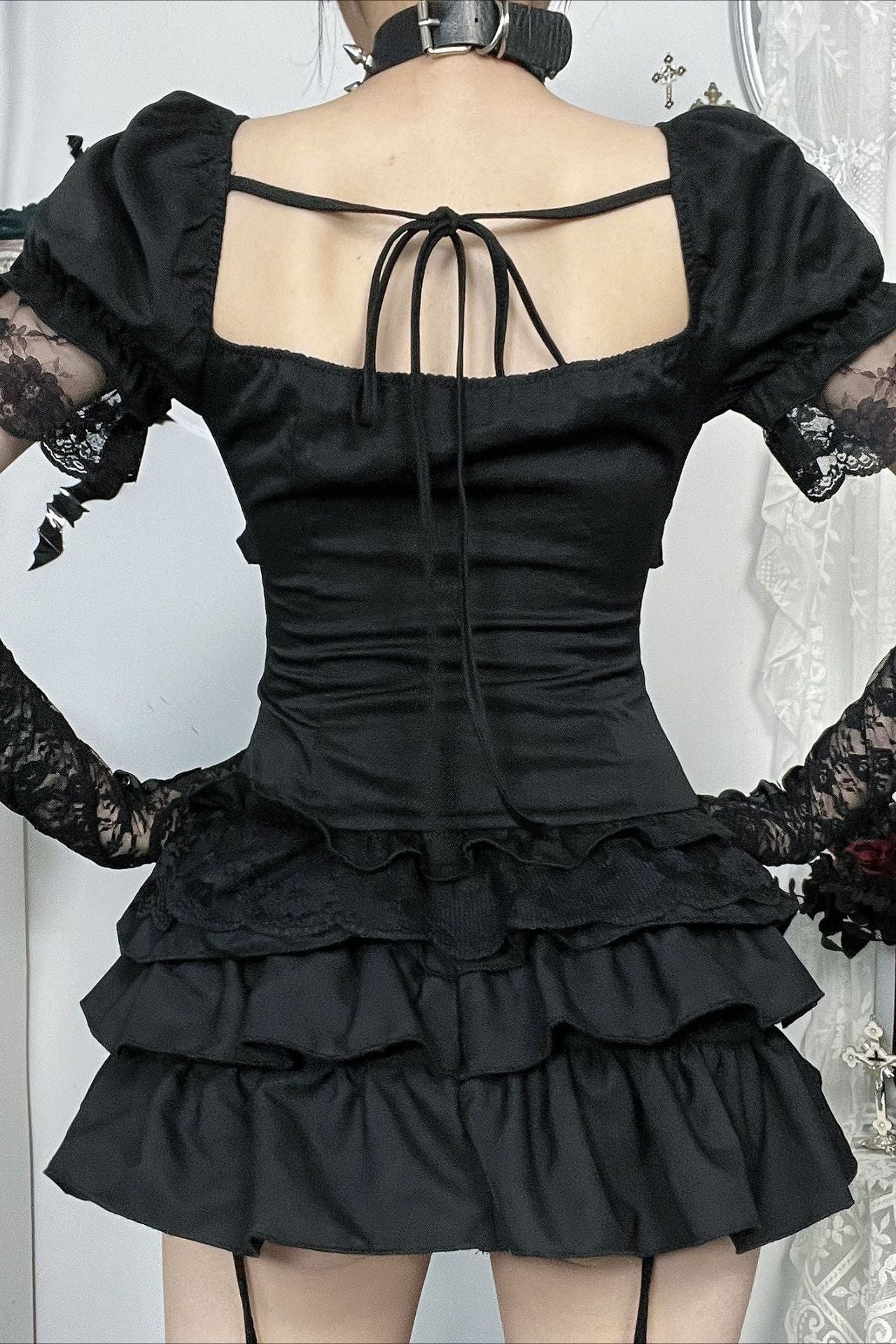 Dark Gothic Strap Detail Blouse