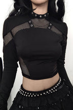 Gothic Hollow Out Mesh T-Shirt