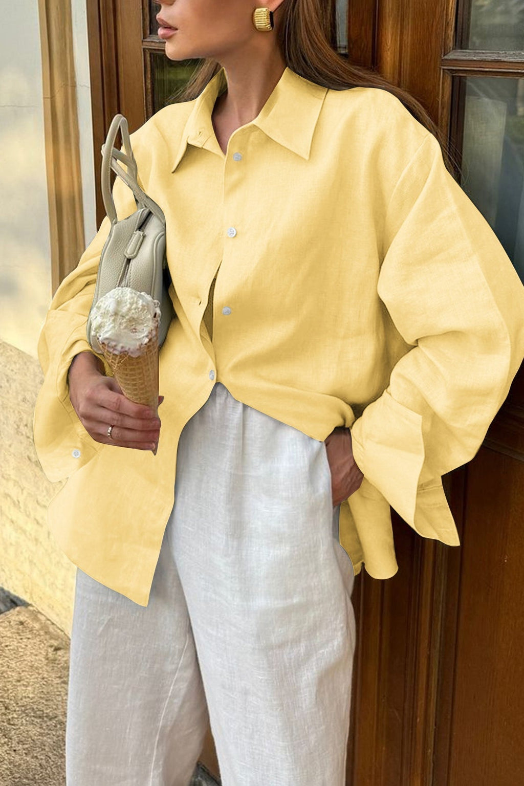 Long Sleeve Resort Style Blouse