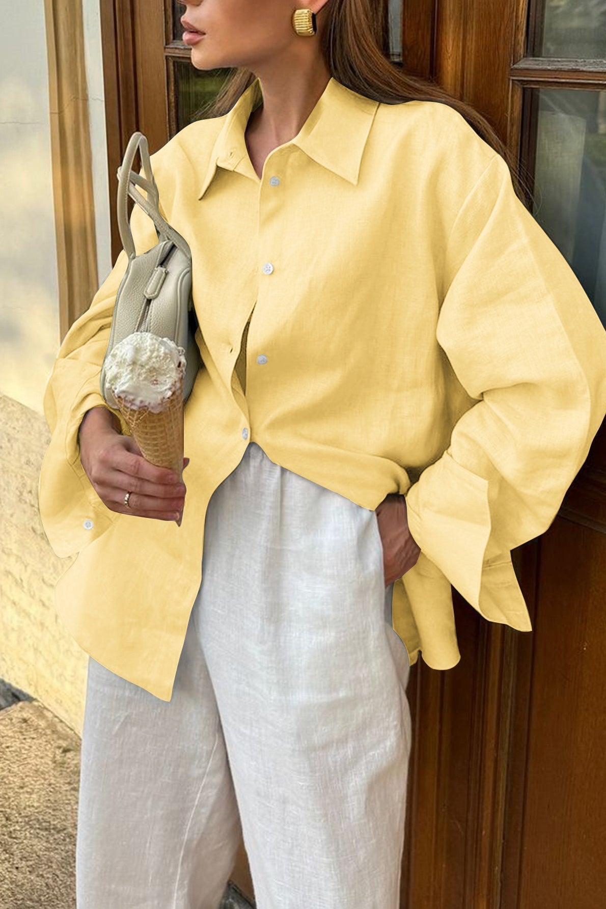 Long Sleeve Resort Style Blouse