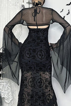 Gothic Mesh Batwing Sleeve Knit Top