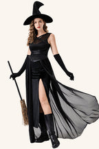 Black Vampire Witch Cosplay Stage Performance Maxi Dress