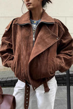 Vintage Loose Fit Brown Coat