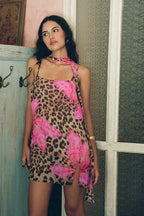 Leopard Cami Waist Slim Print Mini Dress