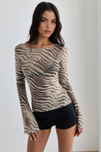 Sheer Zebra Print Blouse