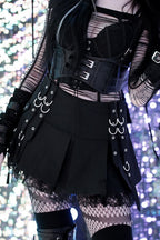 Dark Street Buckled Mini Skirt