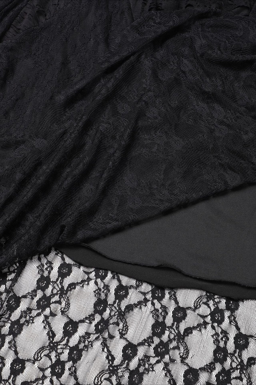 Gothic Lace Plus Size V-Neck Asymmetrical Maxi Dress