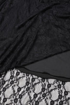 Gothic Lace Plus Size V-Neck Asymmetrical Maxi Dress