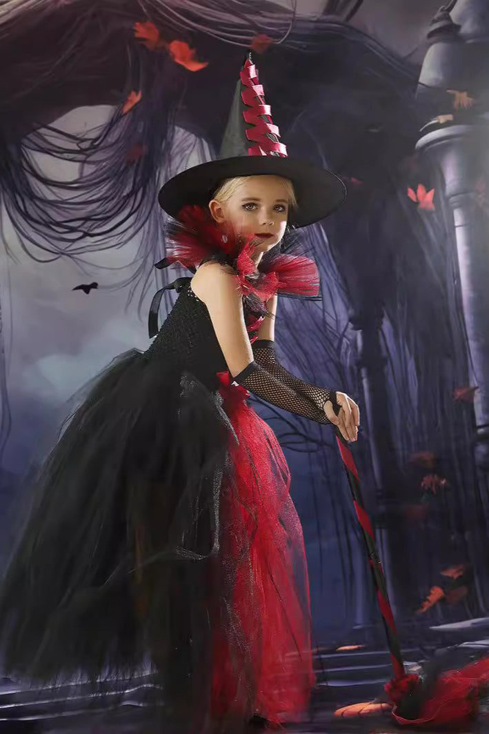 Tulle Witch Dress Kid Halloween Costume
