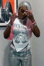 One Shoulder Tie Strap T-Shirt