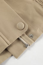 Khaki Biker Loose Fit Coat