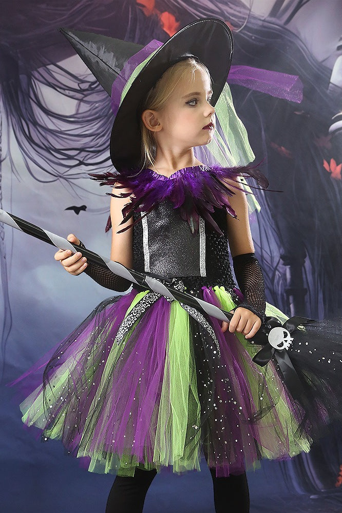 Feather Witch Kid Halloween Costume