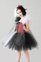 Black & White Witch Dress Kid Halloween Costume