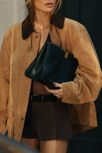 Vintage Suede Contrast Collar Jacket