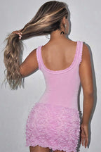 Low-Cut High Waist Fitted Dress