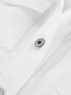 Cotton Belted White Utility Blouse