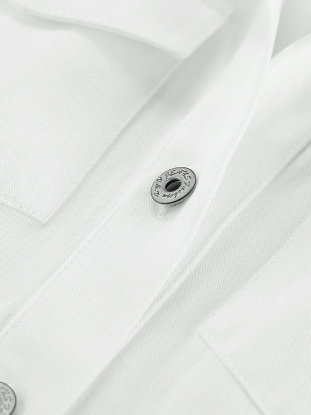 Cotton Belted White Utility Blouse