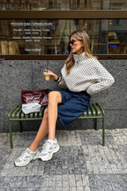 Polka Dot Drawstring Bomber Jacket