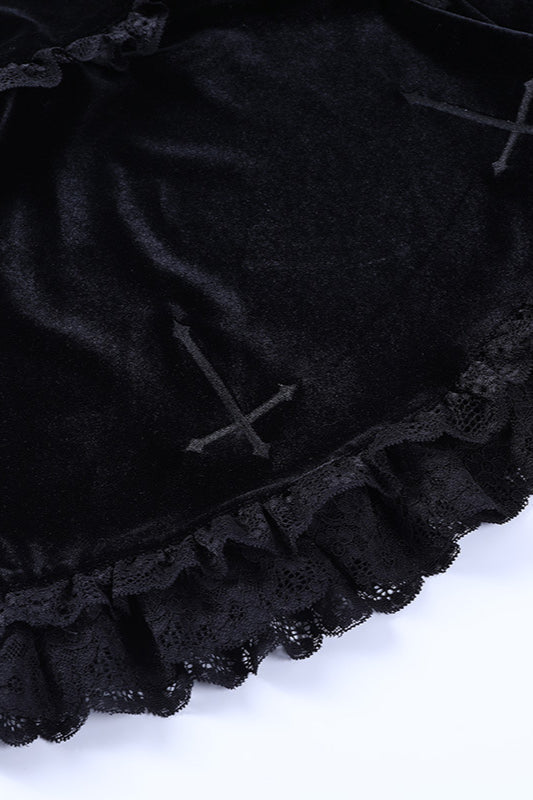 Embroidered Lace High Waist Skirt