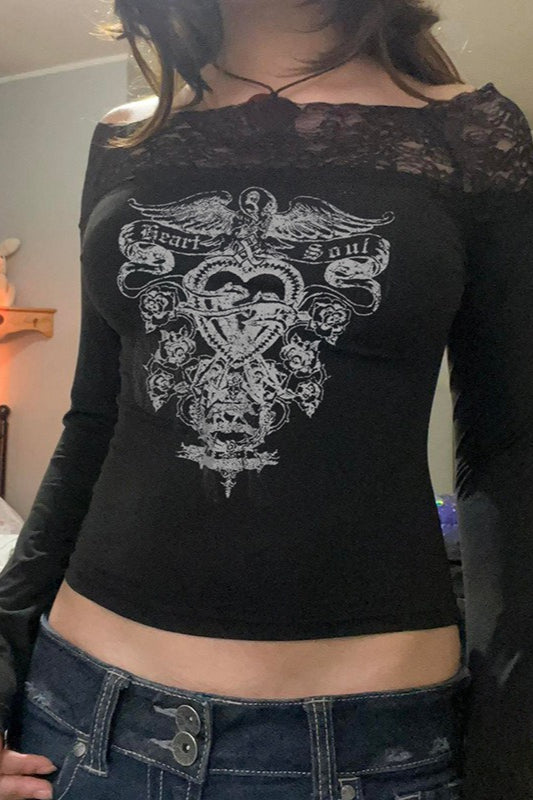 Gothic Colorblock Slim Fit T-Shirt