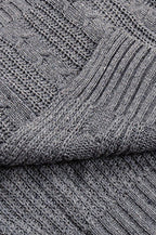 Solid Color Cable Knit Long Cardigan