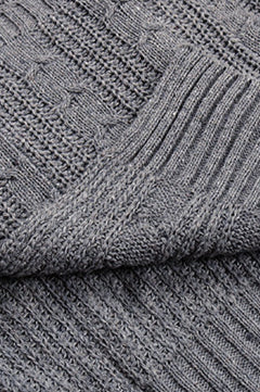 Solid Color Cable Knit Long Cardigan