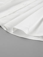 French Chic Long Sleeve Waist-Tied Blouse