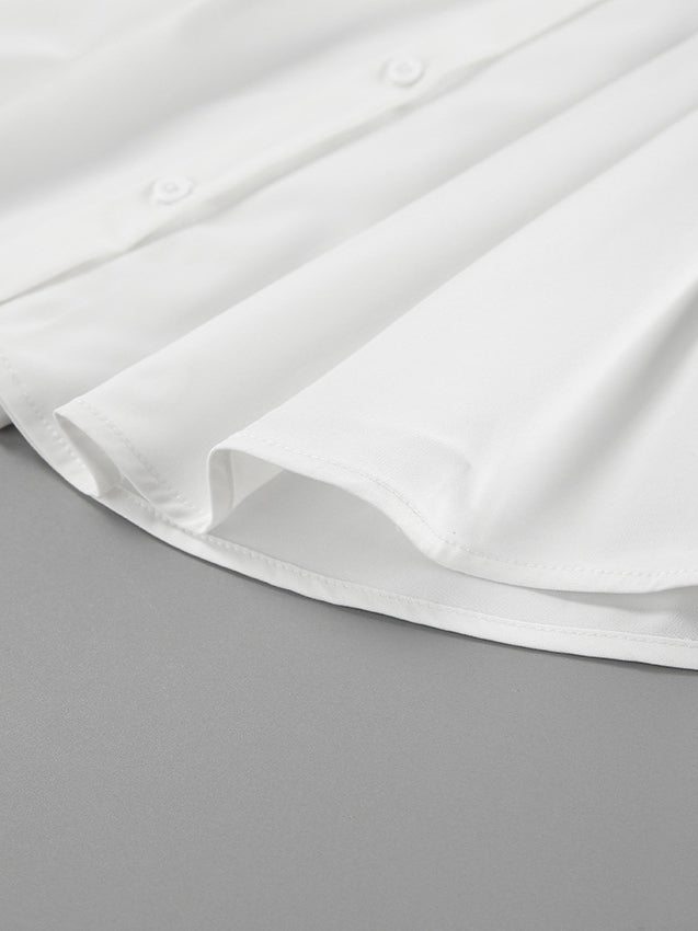 French Chic Long Sleeve Waist-Tied Blouse