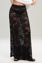Halloween Sexy Sheer Lace Bodycon Maxi Skirt