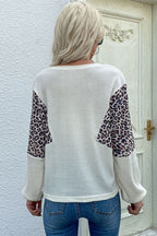 Loose Fit Leopard Panel Sweater