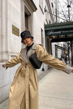 Vintage Paneled Double-Breasted Trench Coat