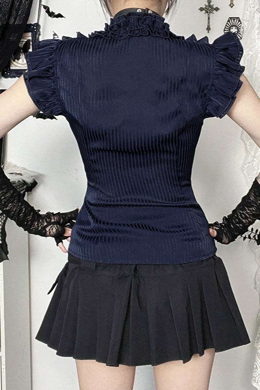 Gothic V-Neck Slim Fit Blouse