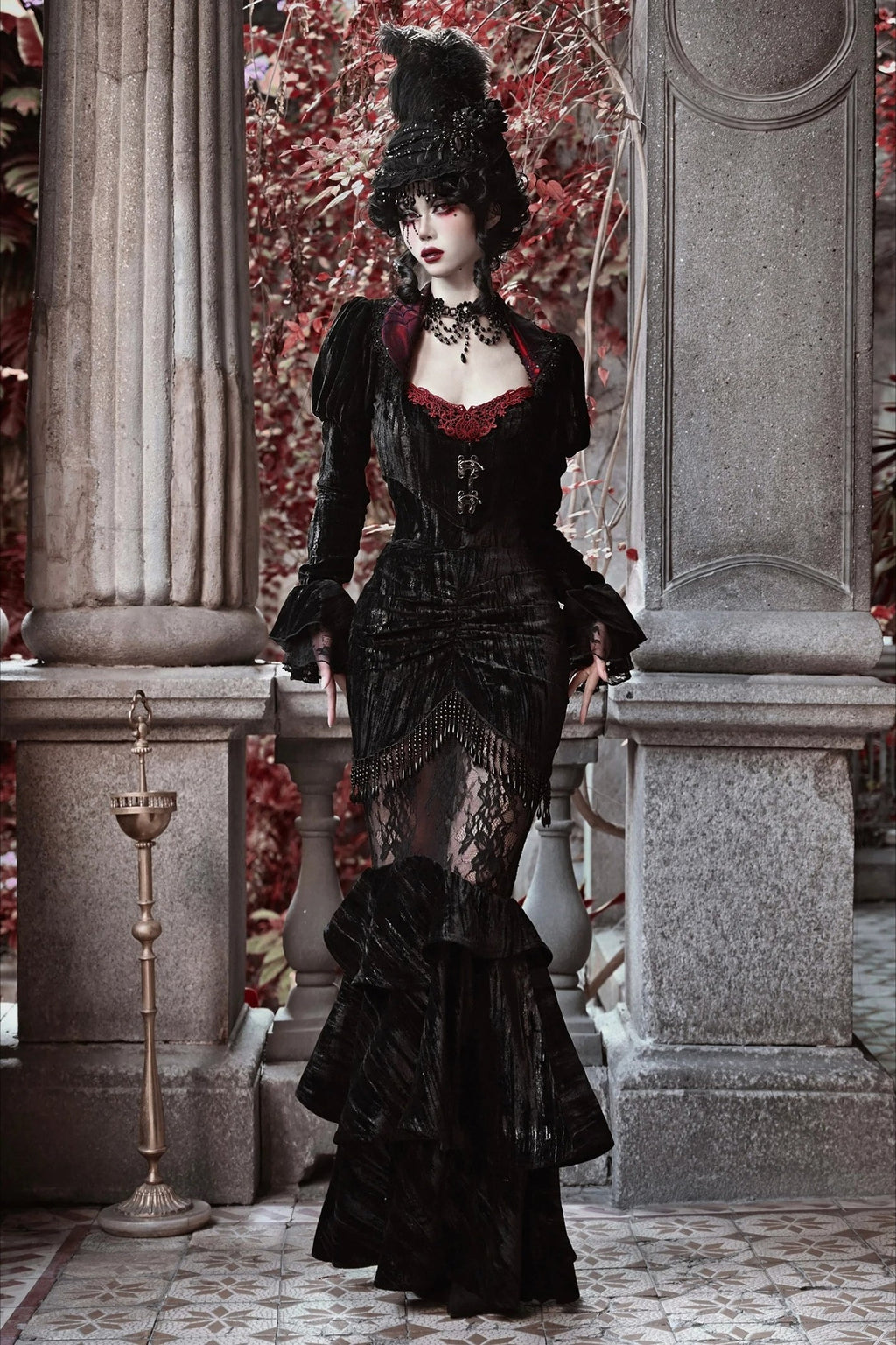 Halloween Lace Fishtail Skirt