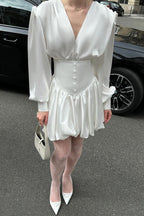 Elegant Satin Bubble Boho Dress