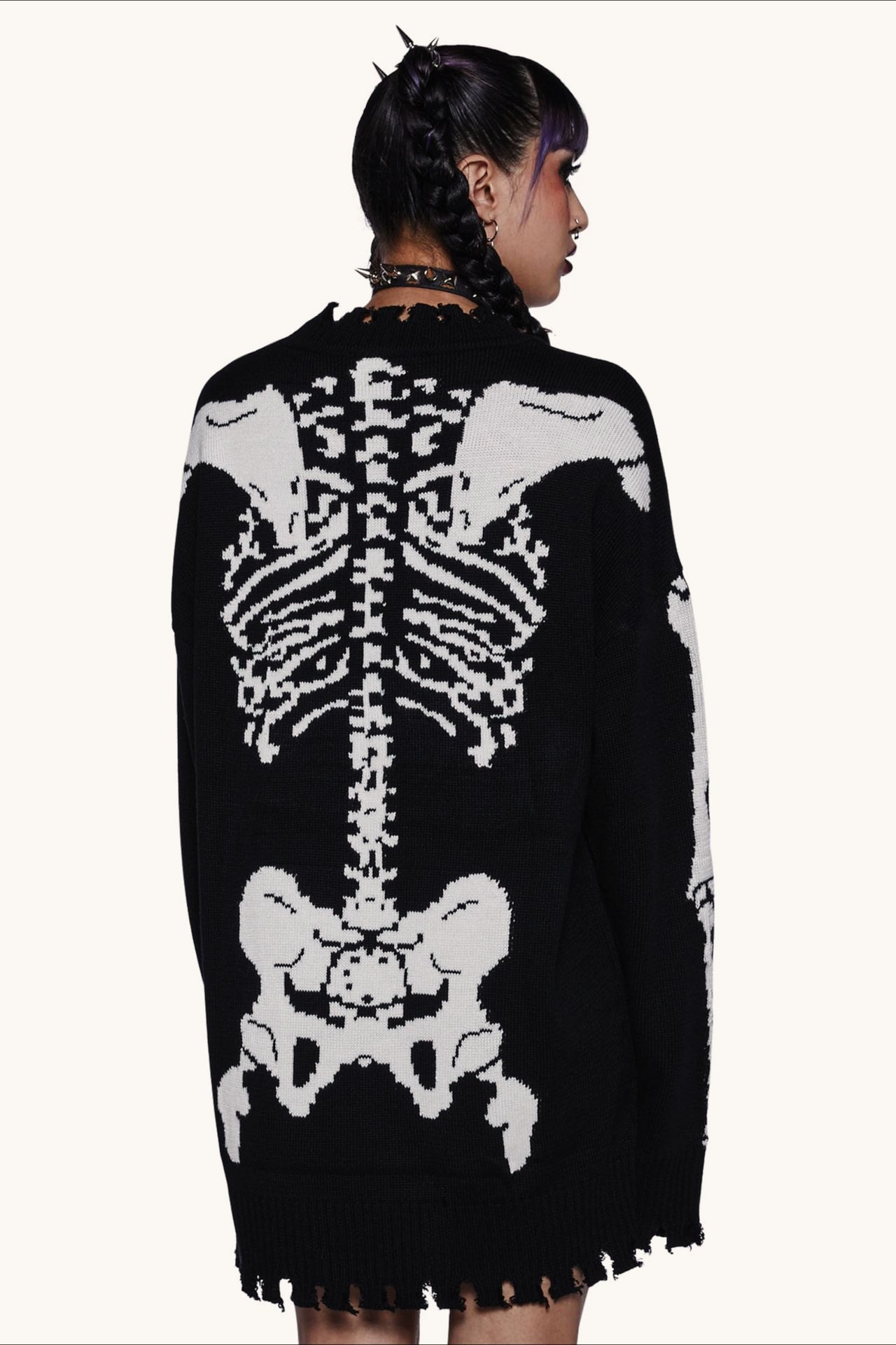 Y2K Gothic Skull Oversized Sweater