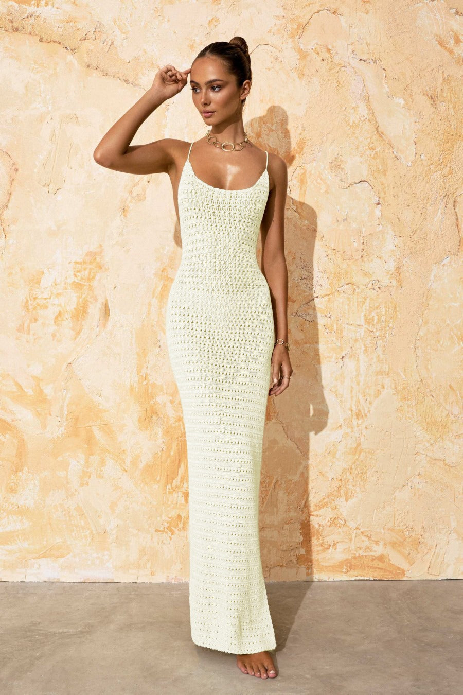 Solid Knit Cover Boho Dress