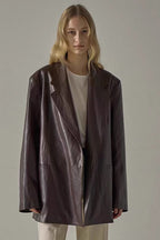 Oversized PU Blazer Coat