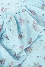 Sheer Floral Low Waist Asymmetrical Ruffle A Line Skirt