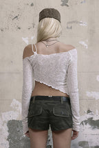 Asymmetrical One Shoulder Knit Top