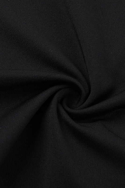 Sexy High Neck Slim T-Shirt Lace-Up Split Skirt Two Pieces Set